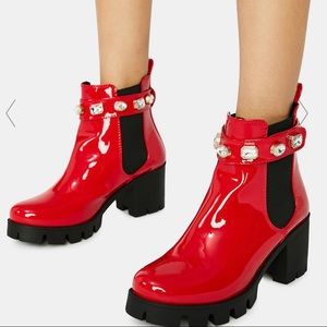 Dollskill Azalea Wang red rhinestone boots